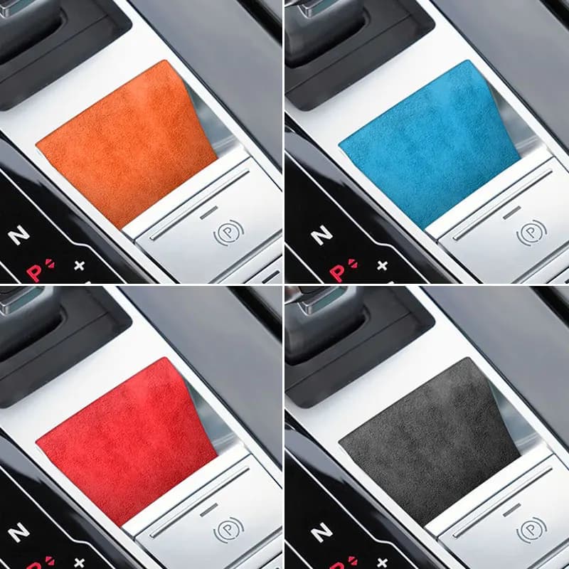 Made of Alcantara For Audi Sport FY Q8 4M Q7 S8 A8 D5 Center Console Handbrake Button Knob Trim Sticker Car Interior Accessories
