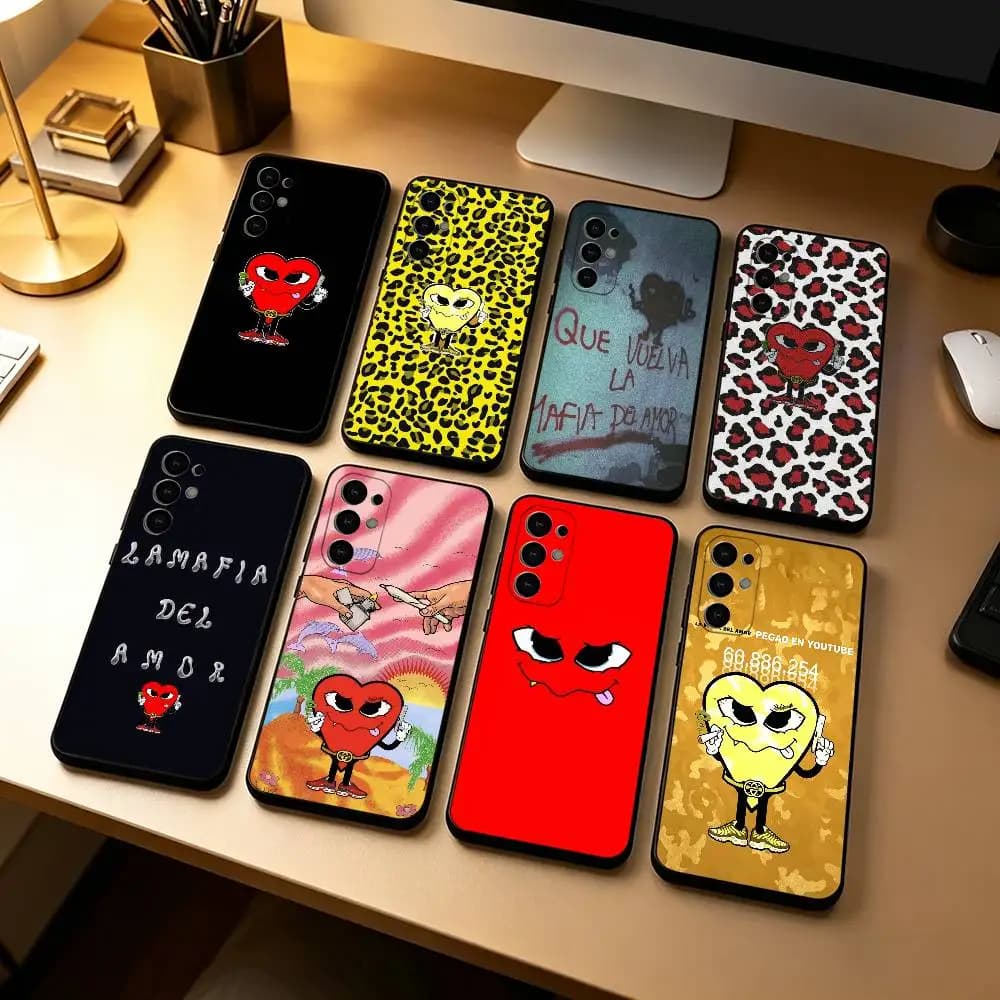Love Mafia L-La M-afia Del Amor  Phone Case For Samsung S25,S24,S21,S22,S23,S30,Ultra,S20,Plus,Fe,Lite,Note,10,Black Cover