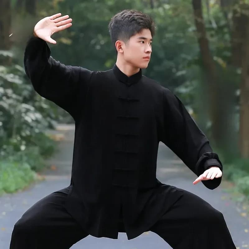Tai Chi Clothing Women's Long Sleeve Plus Silk Spring and Autumn Tai Chi Clothing Men's Chinese Style Practice Wushu