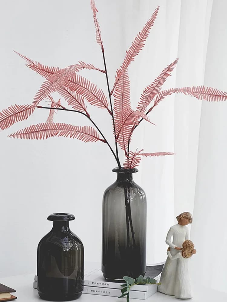 Ins Nordic Vase Home Decor Vases Ornament Decoración Hogar Dried Flower Arrangement Glass Transparent Black Tabletop Decor Ваза