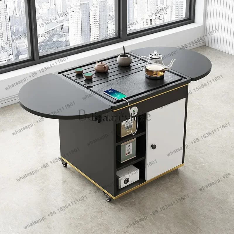 Customizable Mobile folding coffee table dining table dual-purpose simple balcony tea cart