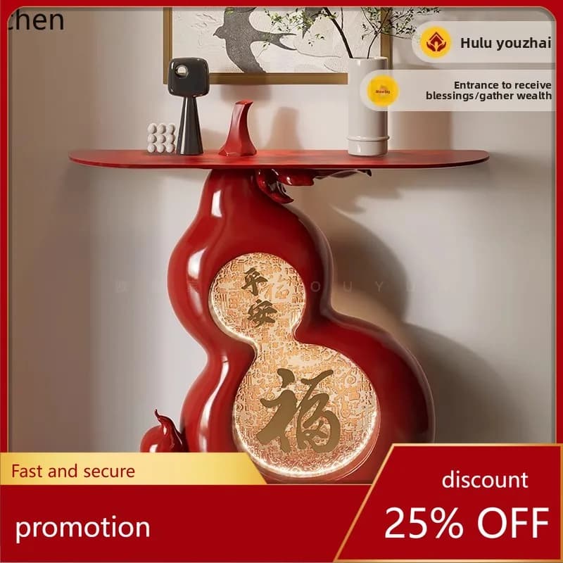 CZ Baifu Gourd Entryway Table Entrance Door Living Room Feng Shui Villa Entryway Cabinet New Chinese Style Entryway Table