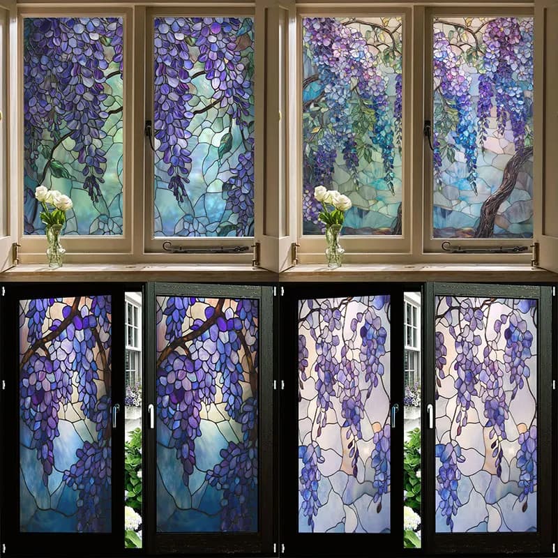 European Style Creative Art Imitation Painted Glass Film, Customized Glass Film, Frosted Window Film，stained Glass  Window Tint