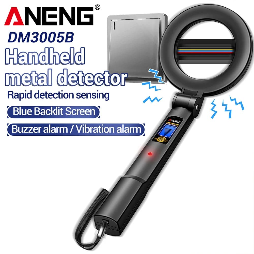 Metal Detector Handheld ANENG DM3005B High Sensitivity Metal Rapid Detection Sensing Buzzer Vibration Alarm Portable Finder Tool