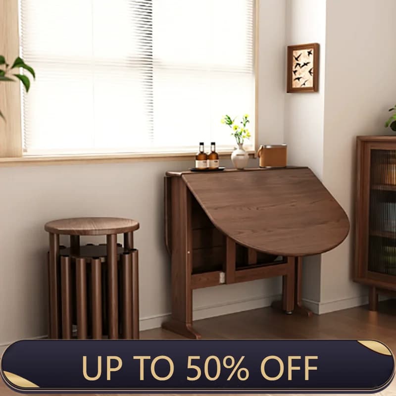 Dark Folding Dining Tables Slim Provincial Chic Modern Dining Tables Retro Mid Century Mesa Comedor Plegables Furniture For Home