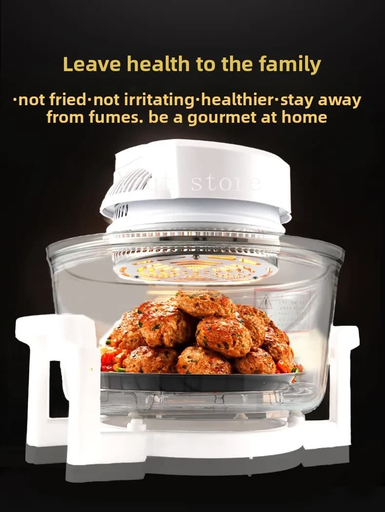 Intelligent visual air fryer Large capacity household oil-free multi-functional light wave oven Baking French fries machine