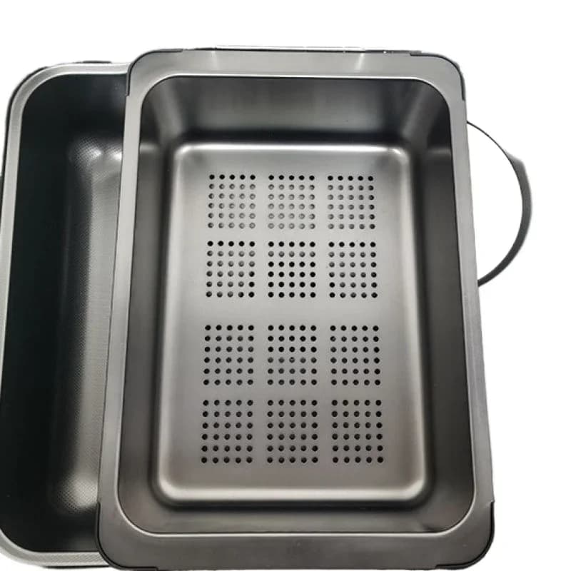Food grade simple and durable fruit and vegetable stainless steel drain basket can be hung all-inclusive edge household rack