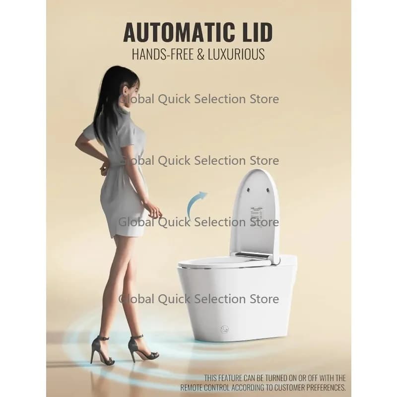 Modern Integrated Elongated Toilet Smart Lid Flush Design Foot Sensing Home Bathroom Decoration Supply