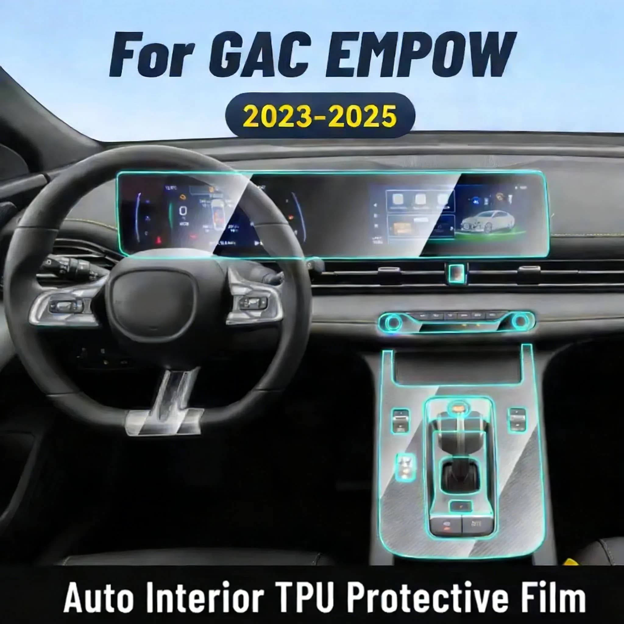 For GAC EMPOW 2023 2024 2025 Automotive Interior TPU Protective Film Anti-Scratch Gearbox Panel Navigation Screen Stickers PPF