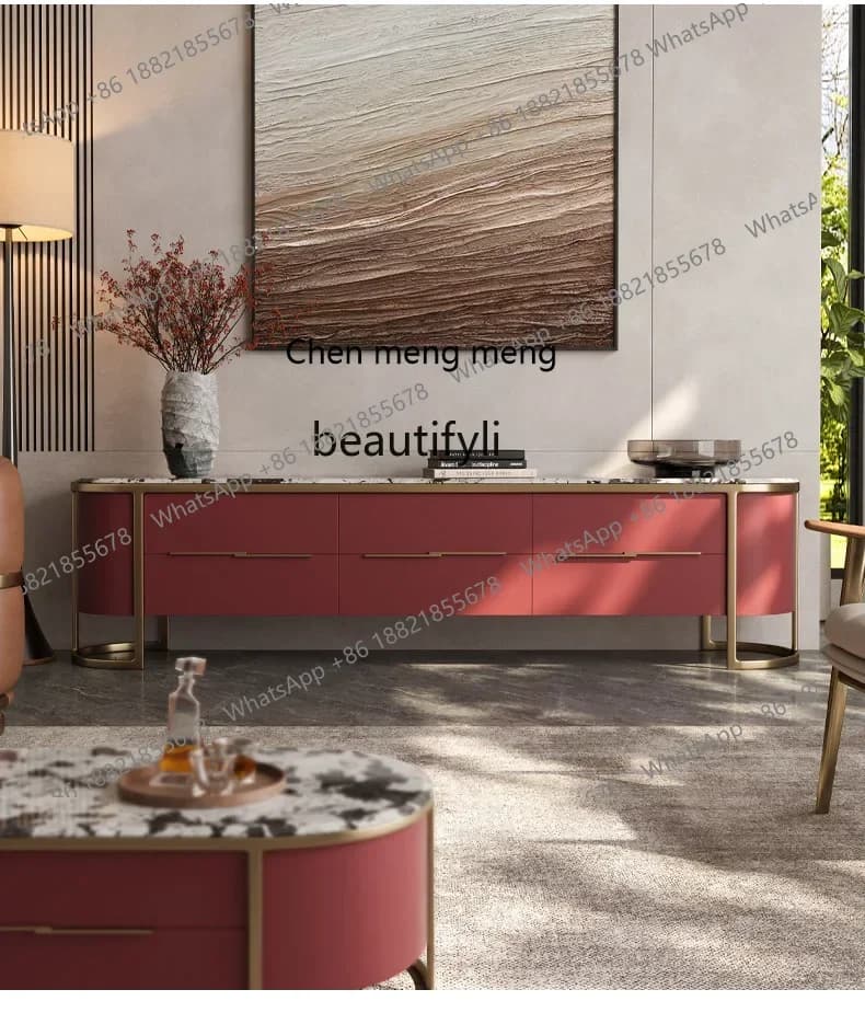zqqNatural marble TV cabinet living room home modern villa paint super crystal floor cabinet