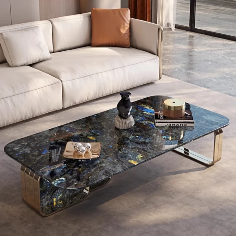 Blue Jade CC Coffee Table Stainless Steel Light Luxury Champagne Gold