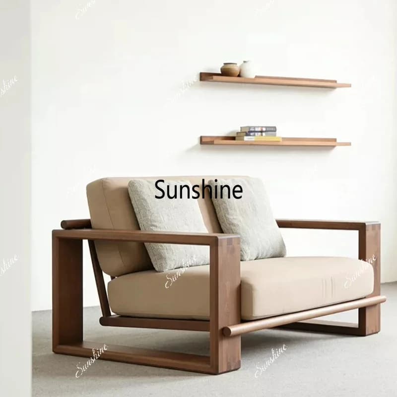 Simple living room sofa office negotiation atmosphere solid wood sofa reception areaTJ