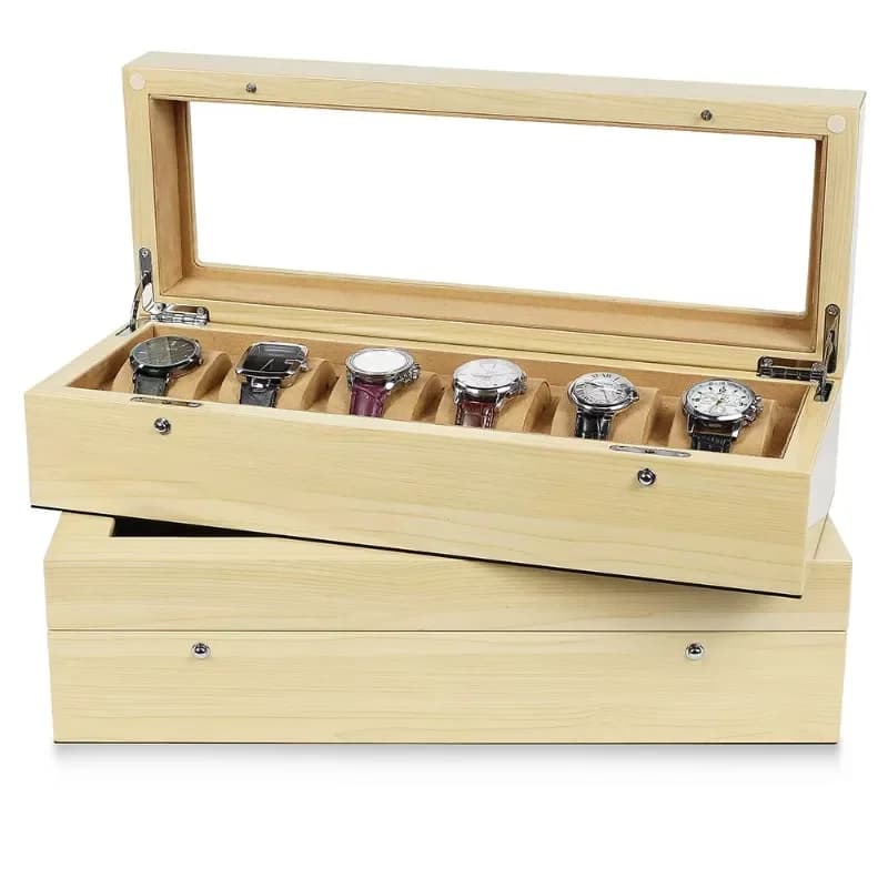 8 popular wooden watch men's packaging box 6 slots storage gift watch wooden box