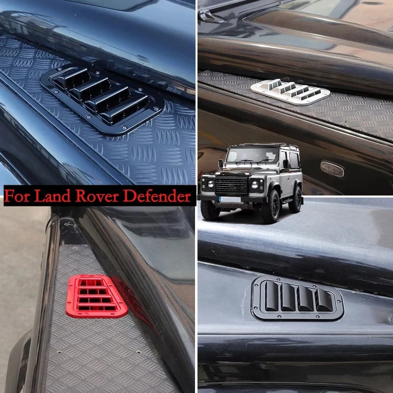 For Land Rover Defender 90 110 130 2004-2019 Car Accessory1 Pair Car Front Engine Hood Bonnet Vents Hood Air Outlet Trim Cover