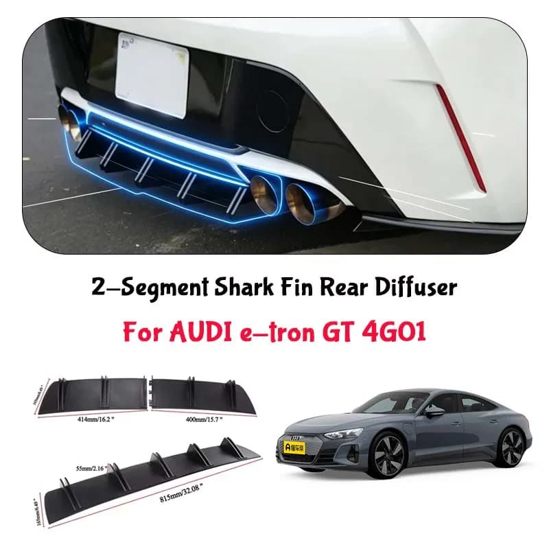For AUDI e-tron GT 4G01 Shark Fin Rear Diffuser Split Chassis Spoiler Auto Aerodynamic Parts Aerodynamic Modification