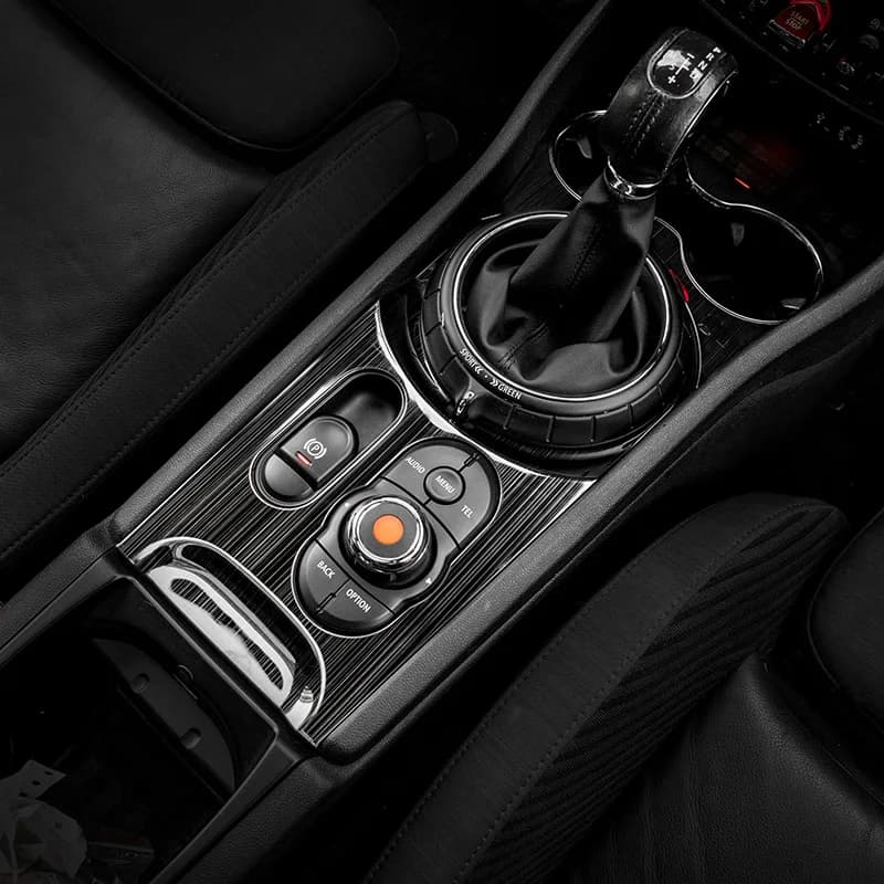 Fit for MINI COOPER F54 F60 Central Control Gear Shift Panel Sticker Car Cup Holder Cover Stainless Steel Accessories Trim