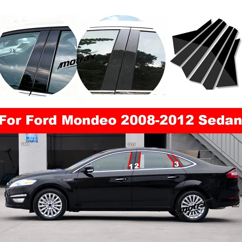 For Ford Mondeo 2008 2009 2010 2011 2012 Sedan Car Middle Door Deal Pillar Post Window Decoration Cover Accessories