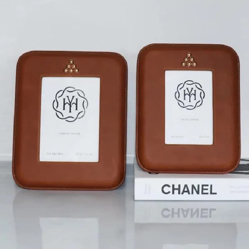 Luxury Leather Photo Frame for Home Decor - 6 inch & 7 inch Modern Minimalist Decorative Piece for Bedroom and Living Room