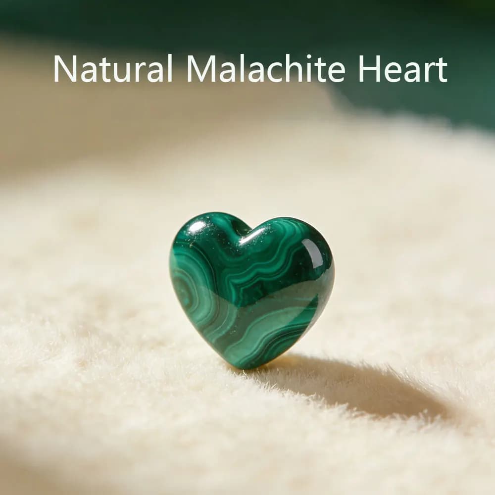 1pc Natural Malachite Heart Crystals Stones Gemstones Healing Minerals Quartz Spiritual Meditation Reiki Chakra Home Decoration