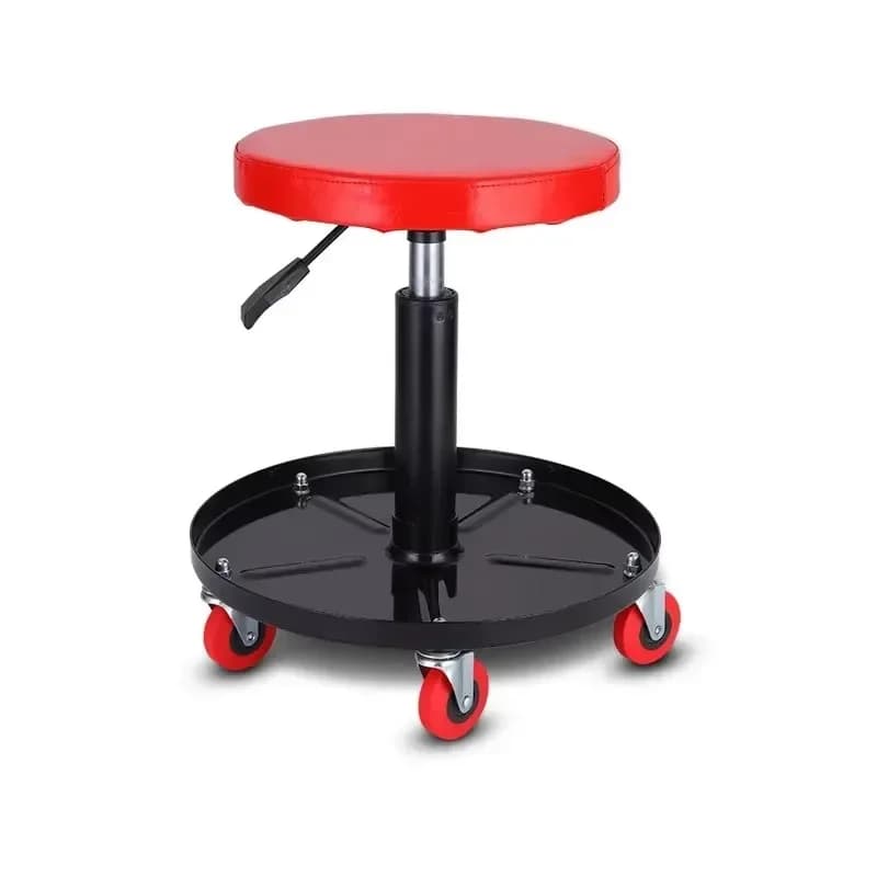 Adjustable 5-Wheel Workshop Chair Rolling round Seat with Automobile Repair Tools for Vehicle Use in Auto Repair