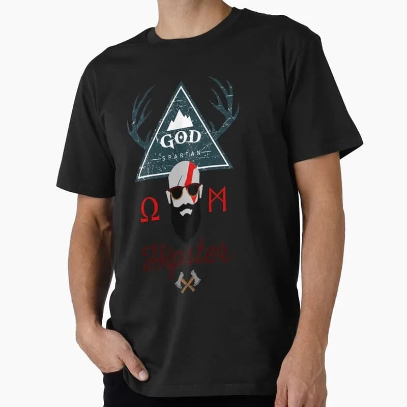 God of War Kratos T Shirt Spartan Hipster Graphic Tee Spartan Warrior Ragnarok Streetwear Short Sleeve Unisex Gamer Gift Tops