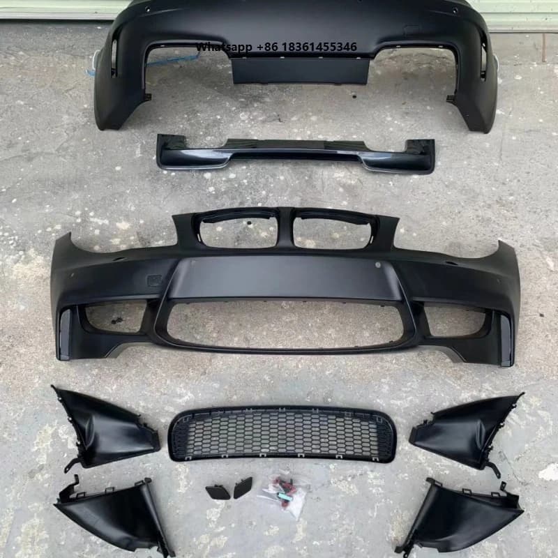 For 1 Series E82 E87 E88 Modification Upgrade 1M Big Surround No Fog Light Model Grille Bumper Suitable