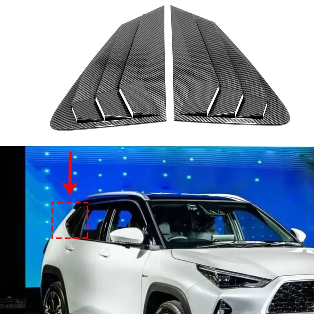 For Toyota Yaris Cross Rear Car Window Shutter Cover Car Accessories Side Louver Trim Triangle Modified 2023 2024 2025 2026
