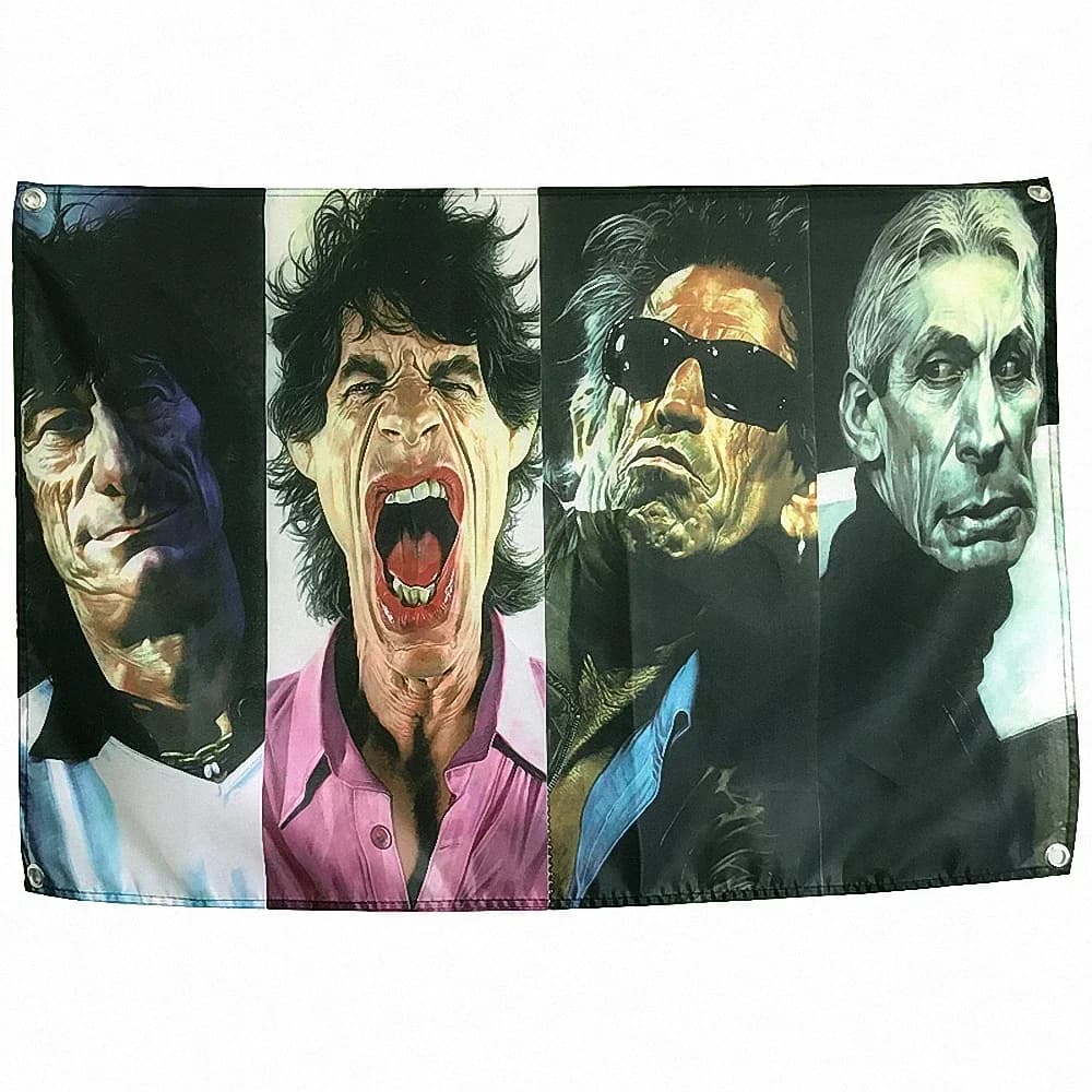 Music Theme Four Holes Wall Hanging Hip Hop Reggae Signboard Flag & Banner Rock Music Stickers Canvas Painting Tapestry Wall Art