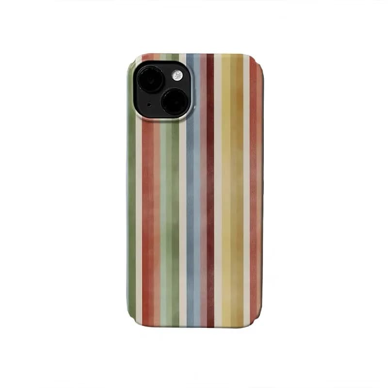 Ins Rainbow Colored Stripes Phone Case for IPHONE 17 Air 16E 15 PROMAX 14 Plus 13 12 MINI 11 PRO 16Plus XR Acrylic Phone Cover