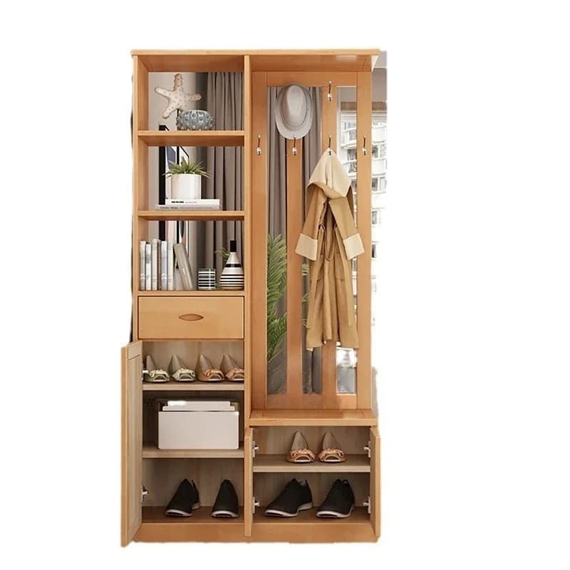 LH solid wood modern Chinese wine cabinet entrance shoe cabinet integrated room hall partition screen cabinet