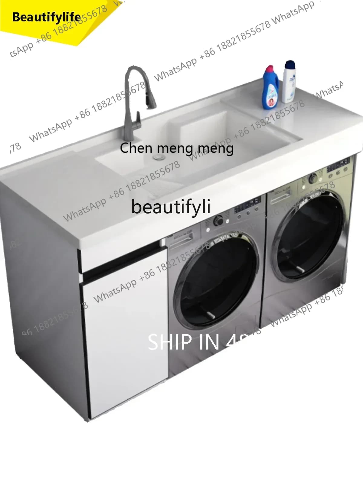 cn8350 ssNew balcony bath comb aluminum washing machine integrated cabinet small apartment washing table with washbasin combinat