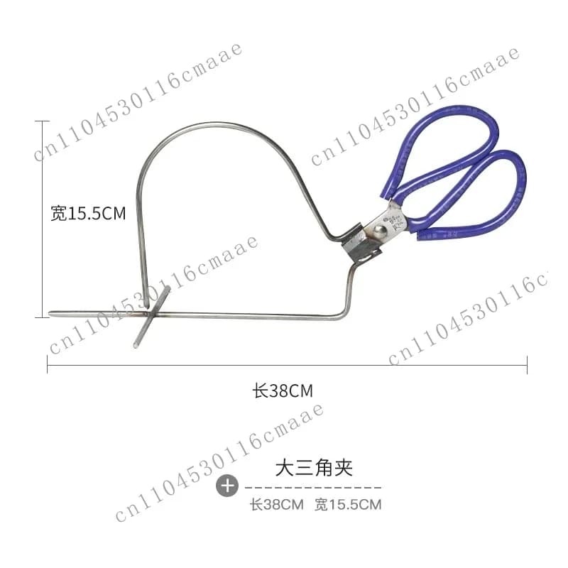 Metal Immersion Glaze With Triangular Red Handle, Glazing Clamp Clip, Ceramic Pottery Blank, Glazing and Dipping Tool