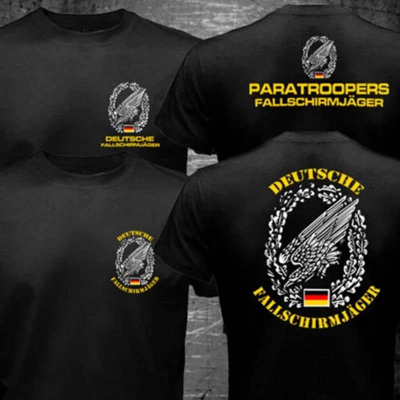 Germany Special Forces Bundeswehr Airborne Paratroopers T-Shirt 100% Cotton O-Neck Short Sleeve Summer Casual Mens T-shirt