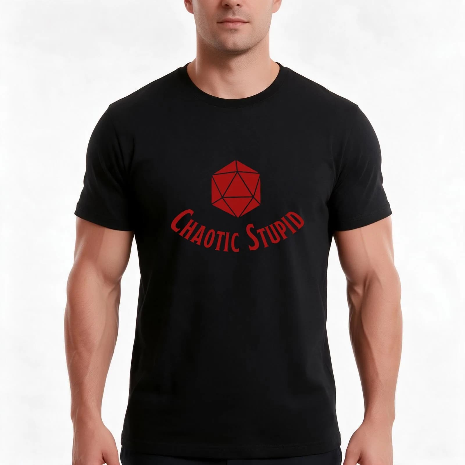 Chaotic Stupid T-Shirt, Summer Casual Cotton Tee, Oversized Streetwear Tops, Vintage Graphic Print, Loose Fit Short Sleeve
