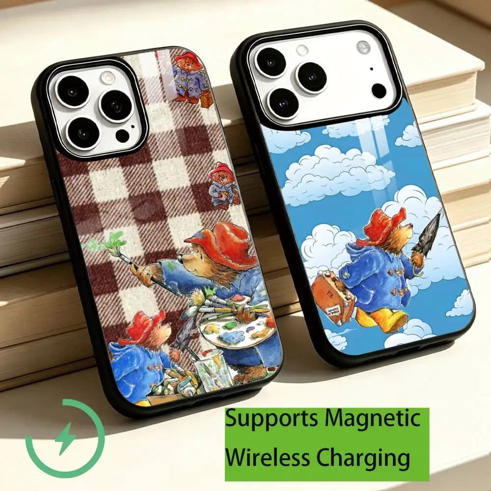 Cartoon Paddington Bear Phone Case For iPhone18,17,16,15,14,13,12,11 Plus,Pro Compatible with magnetic wireless charging Gift