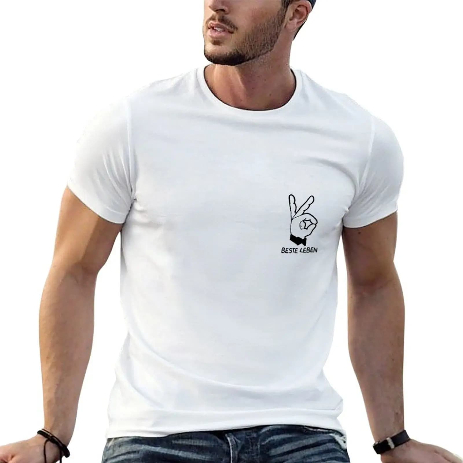 Beste Leben - Bonez MC (mit Schrift) T-Shirt Funny t-shirts blue archive mens fashion