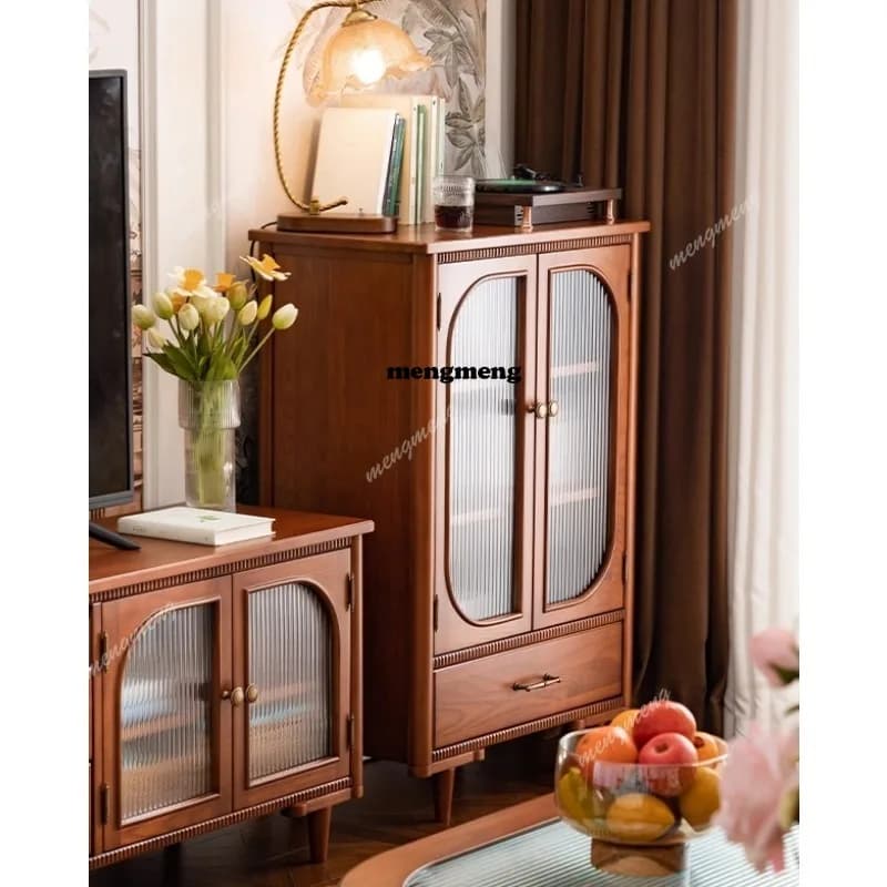 k153 French style Solid wood side cabinet retro dining side cabinet  for Living room Bedroom kitchen storage cabinet home Furnit