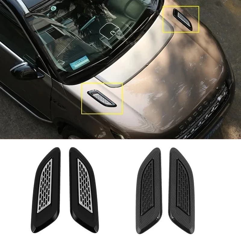 2PCS Car Exterior Hood Air Vent Outlet Wing Trim For Land Rover Discovery 4 5 Range Rover Evoque Discovery Freelander
