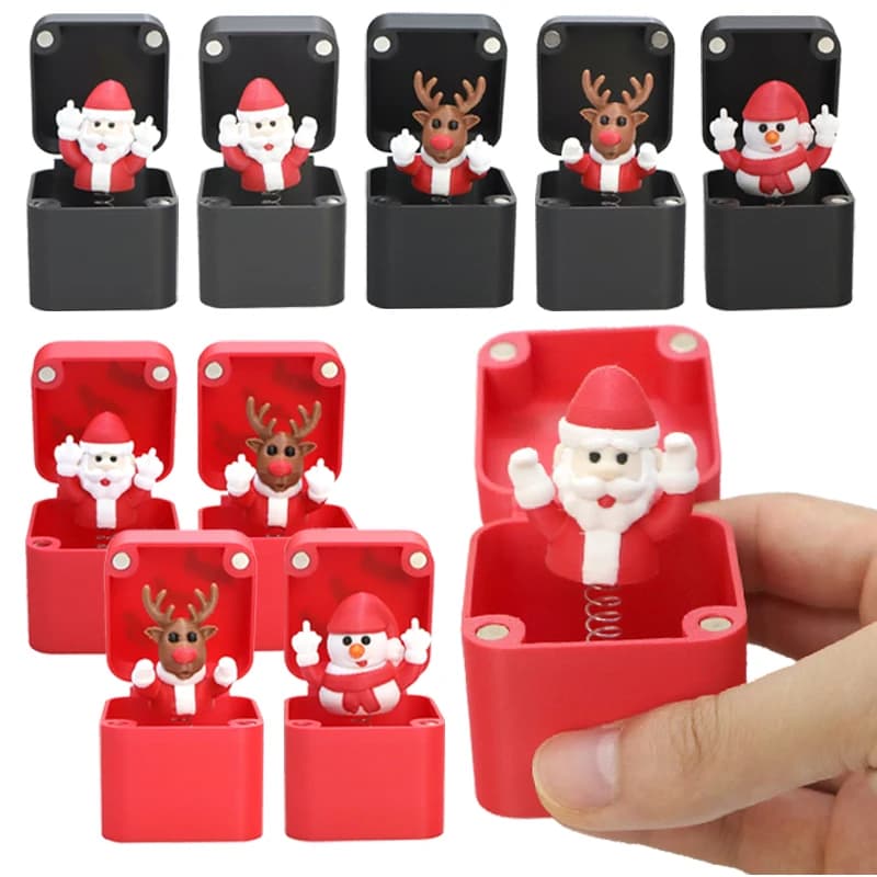 Christmas Interesting Prank Gift Middle Finger in Box Christmas Box Funny Creative Gifts Office Desk Decoration Home Decoration