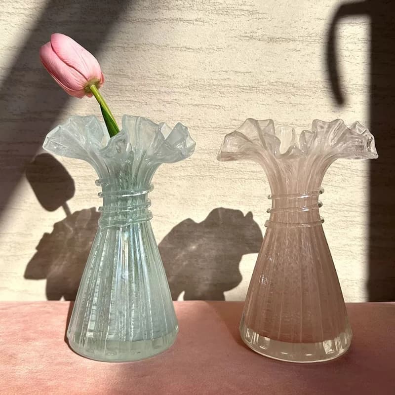 Art Retro Pink Vase Glazed Small Flower Arrangement French High-value Decorative Living Room Decoration Vases Декор Для Дома