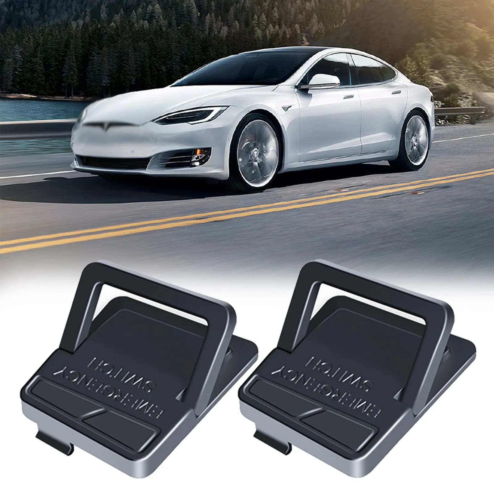 2PCS Rear Door Emergency Handle Lock for Tesla New Model 3 Highland 2024 Quickly Open Escape Switch Unlock Door Car Accessories