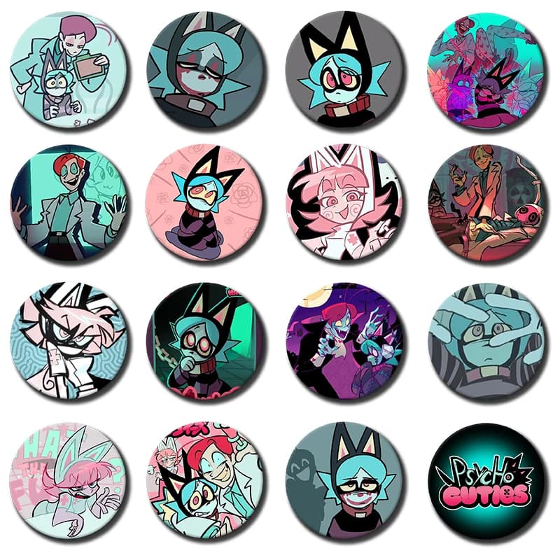 P-Psychocuties Game Badge Funny Cartoon Character Dr. Masacrik Enamel Pins Cosplay Brooch Ornament Bag Hat Jewelry Accessories