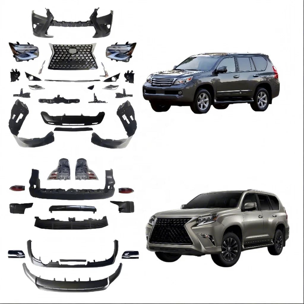 Body Kit for Lexus GX460 2009 2014 2018 Update to 2021 2022 2023  Bumper Kit Grille  Complete Set Decorative Bright Strips