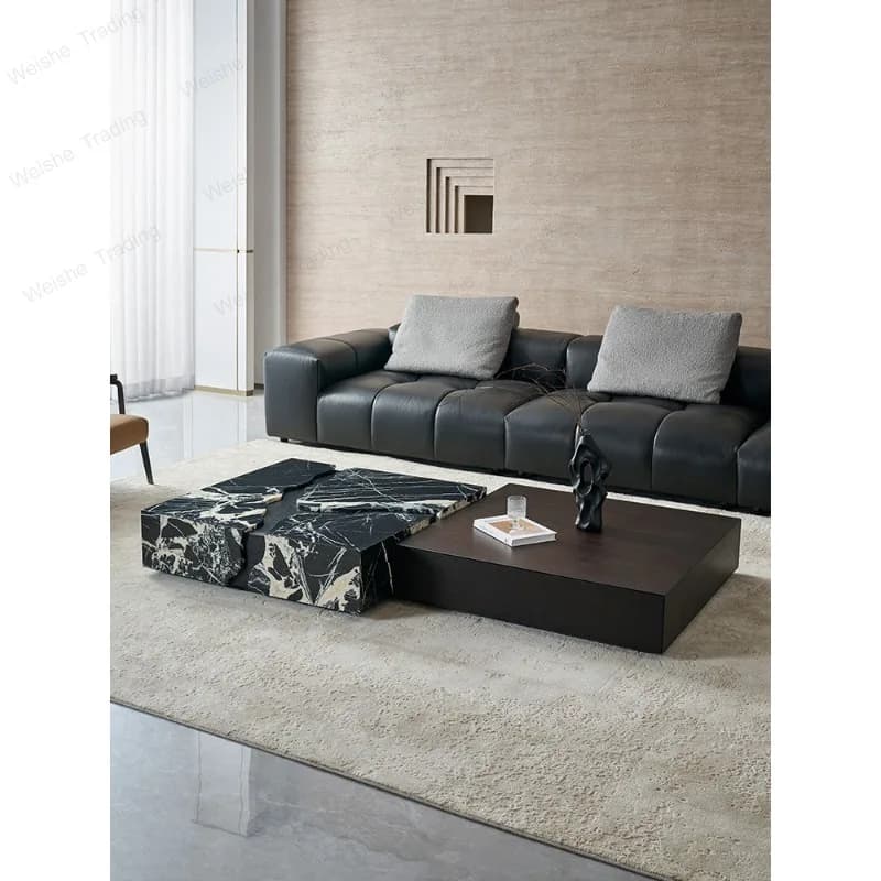 Italian minimalist coffee table combination square small apartment living room household storage table