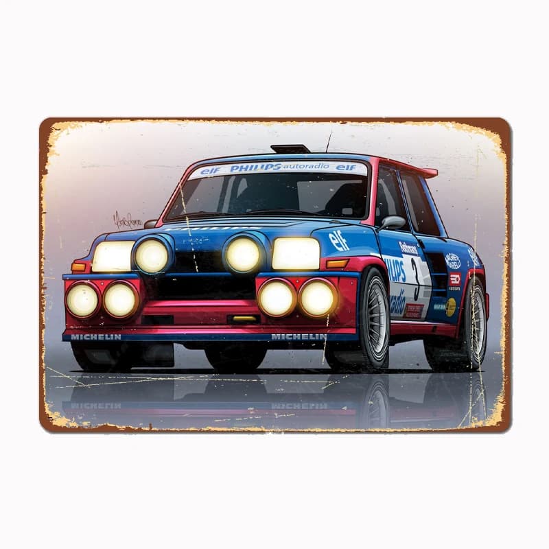 Group B Rally Cars 5 Maxi Turbo Gr B Posters Metal Plaque Poster Home Decorations Classic Tin Sign Room Decor Wall art