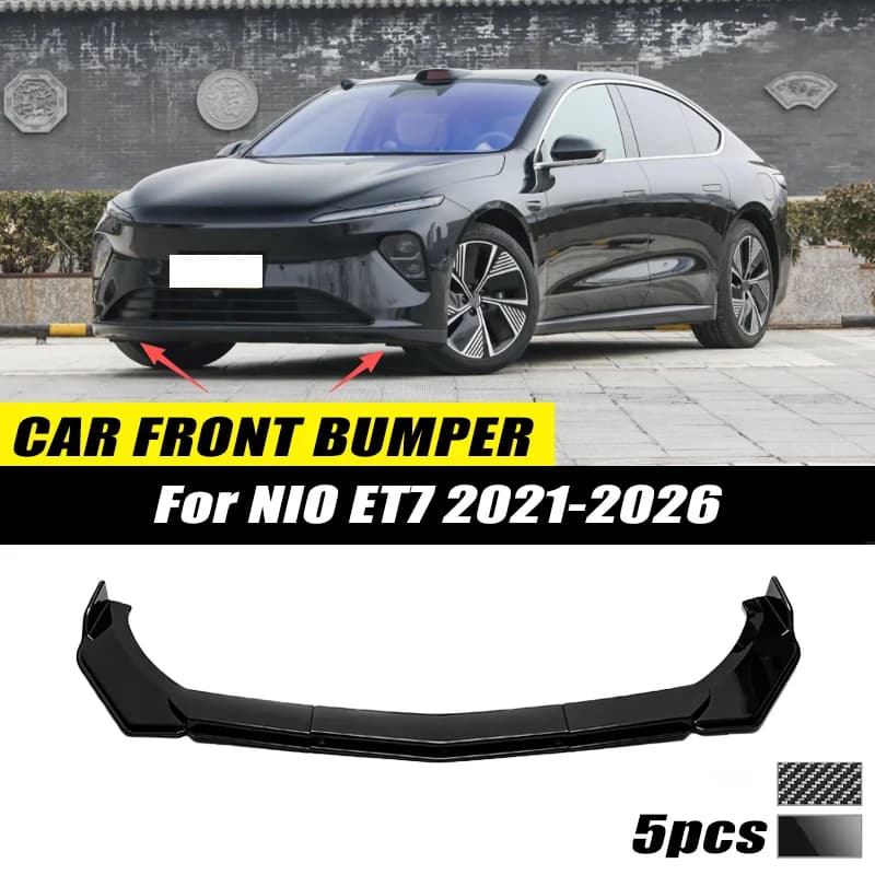 For NIO ET7 2021-2026 Front Bumper Lip Front Guard Spoiler High-quality ABS Material Body Kit Front Lip Accessories