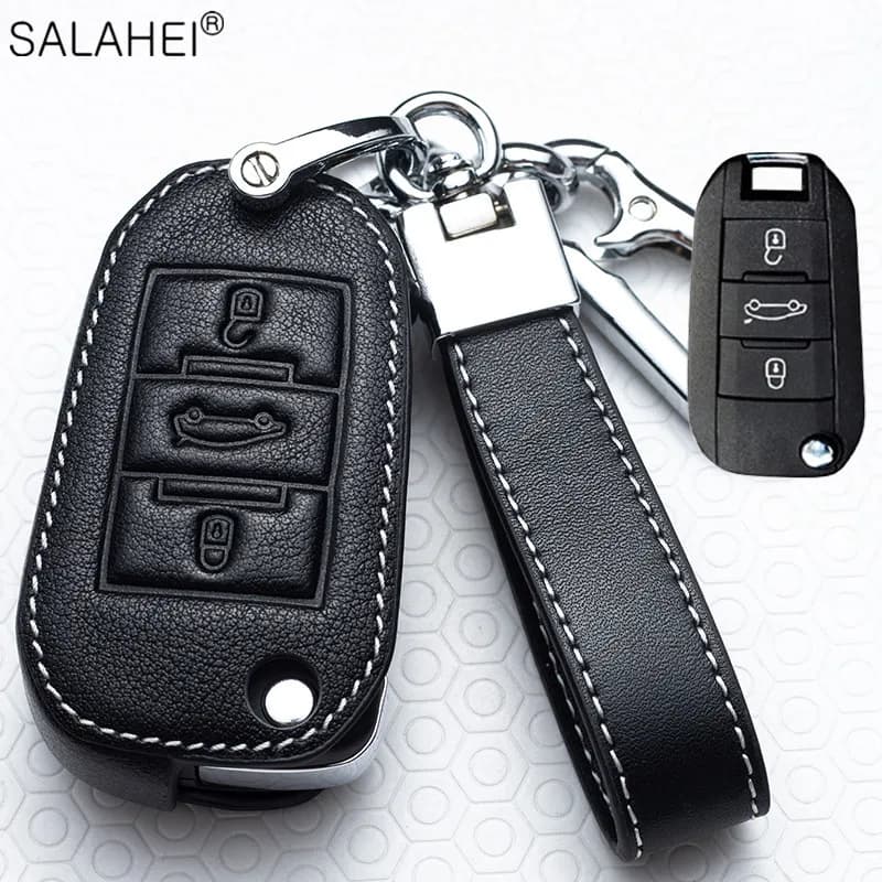 Cover Protector Accessory Fashion For Peugeot GTLine 407 607 208 308 408 508 608 2008 3008 4008 5008 RCZ Leather Car Key Case