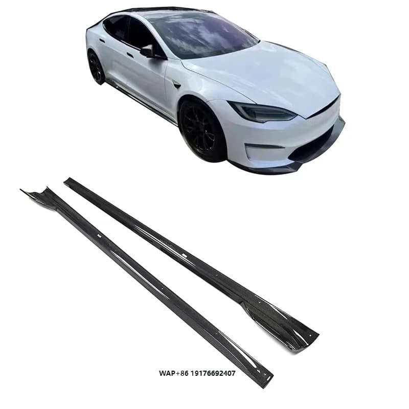 High Quality Carbon Fiber Model S Side Skirts Extension forTesla Model S Plaid 4-Door Electric 2021-2023