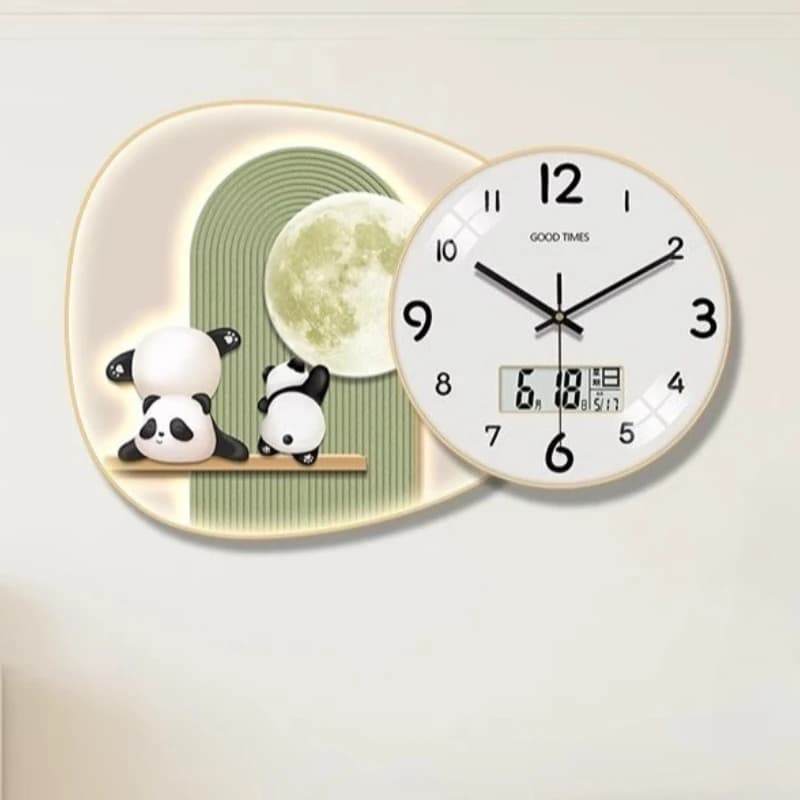 2025 New Model Creativity Wall Clock Cream Style Digital Clock Restaurant Mute Quartz Clock Corridor Mural Watch Home Decor