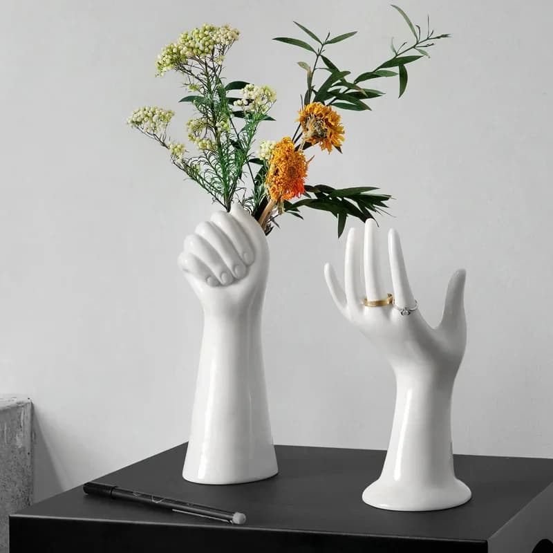 ins wind hand modeling ceramic vase decoration, flower arrangement dried flowers, vase decorative crafts, living room decoration